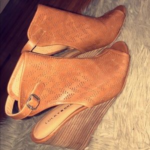 Lucky Brand Peep Toe Wedges
